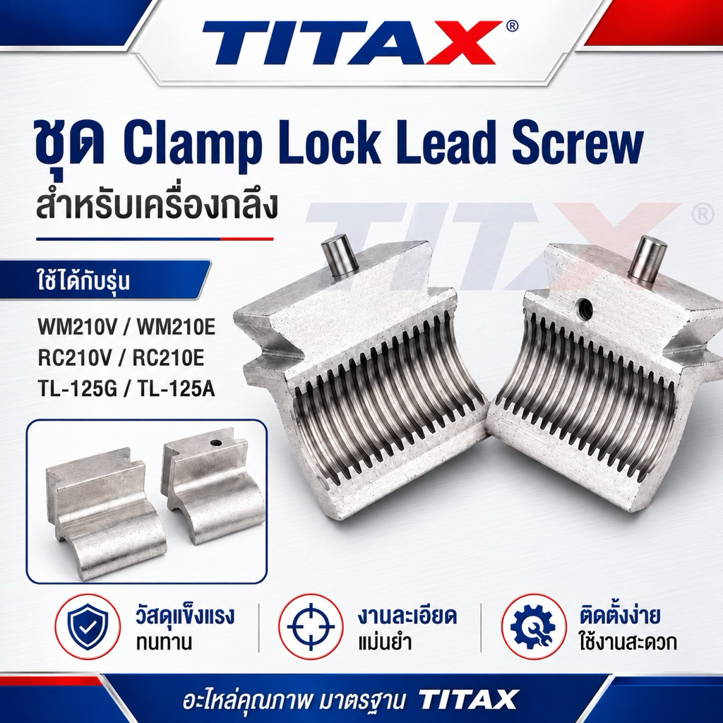 TITAX ชุดตัวล็อกเพลากลึง Lead Screw Clamp Lock เครื่องกลึงมินิ รุ่น WM210V / WM210E / RC210V / RC210