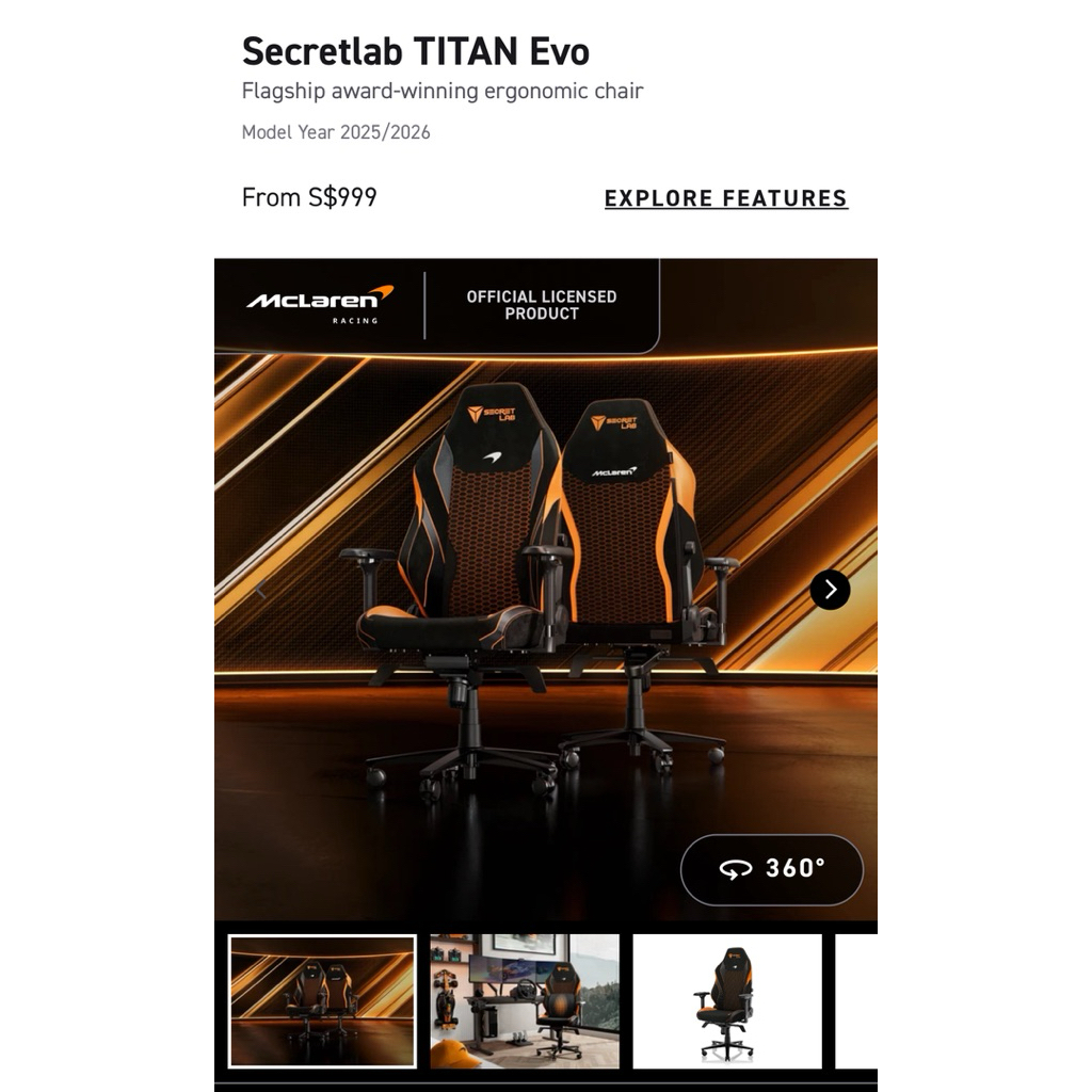 Secretlab TITAN EVO McLaren Edition