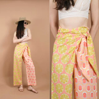 กางเกงขายาว Wrap Pants two colors made by indian cotton กางเกงเลผูกข้างผ้าฝ้ายอินเดีย