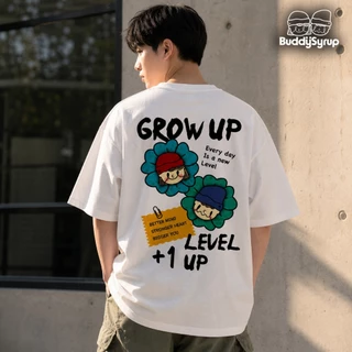 Buddysyrup เสื้อยืด Oversized (Classic Collection) - Grow up ผ้านุ่มอยู่ทรง ไม่ย้วย ระบายอากาศได้ดี