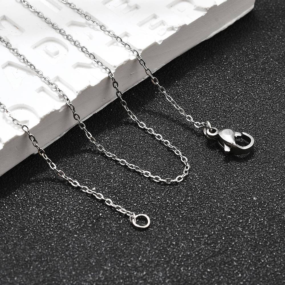 สร้อยคอสแตนเลส cable chain กว้าง 1.2mmx3.5mm ความยาว 17.71 inch(45cm) 1 แพ็ค 10 เส้น