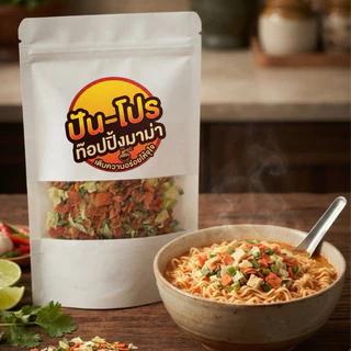 [50g.] ปัน-โปร ผักอบกรอบ ท๊อปปิ้งมาม่า บะหมี่ โจ๊ก ท๊อปปิ้ง ผัก อบกรอบ สดอร่อย