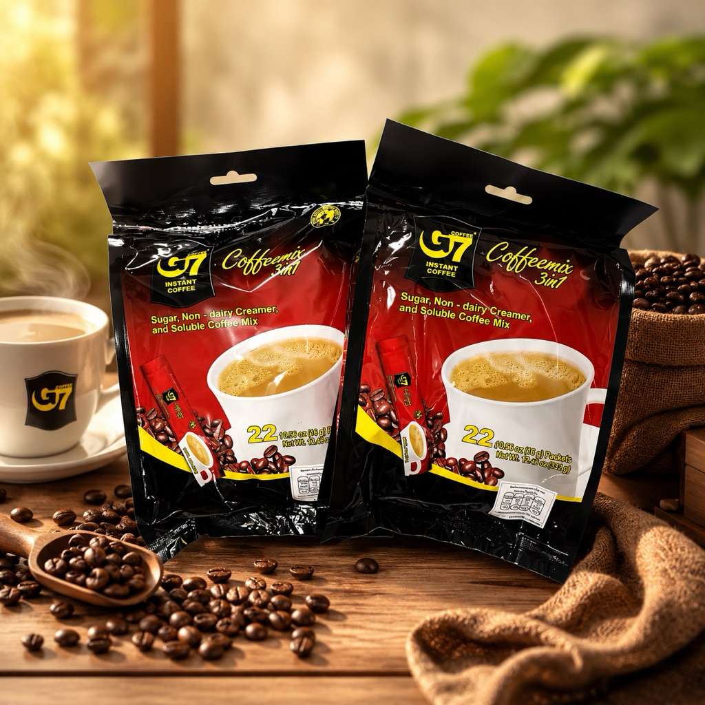 22 ซอง G7 กาแฟสำเร็จรูป 3 in 1 หอมอร่อยพร้อมดื่ม นำเข้าจากเวียดนามแท้ๆ หมดอายุ 15-10-26