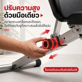 ม้านั่งออกกำลังกาย ม้านั่งดัมเบล เก้าอี้เวท เก้าอี้ออกกำลังกายแบบพับได้ ท่อเหล็กหนาท่อเหล็ก 2MM การปรับหลายระดับ