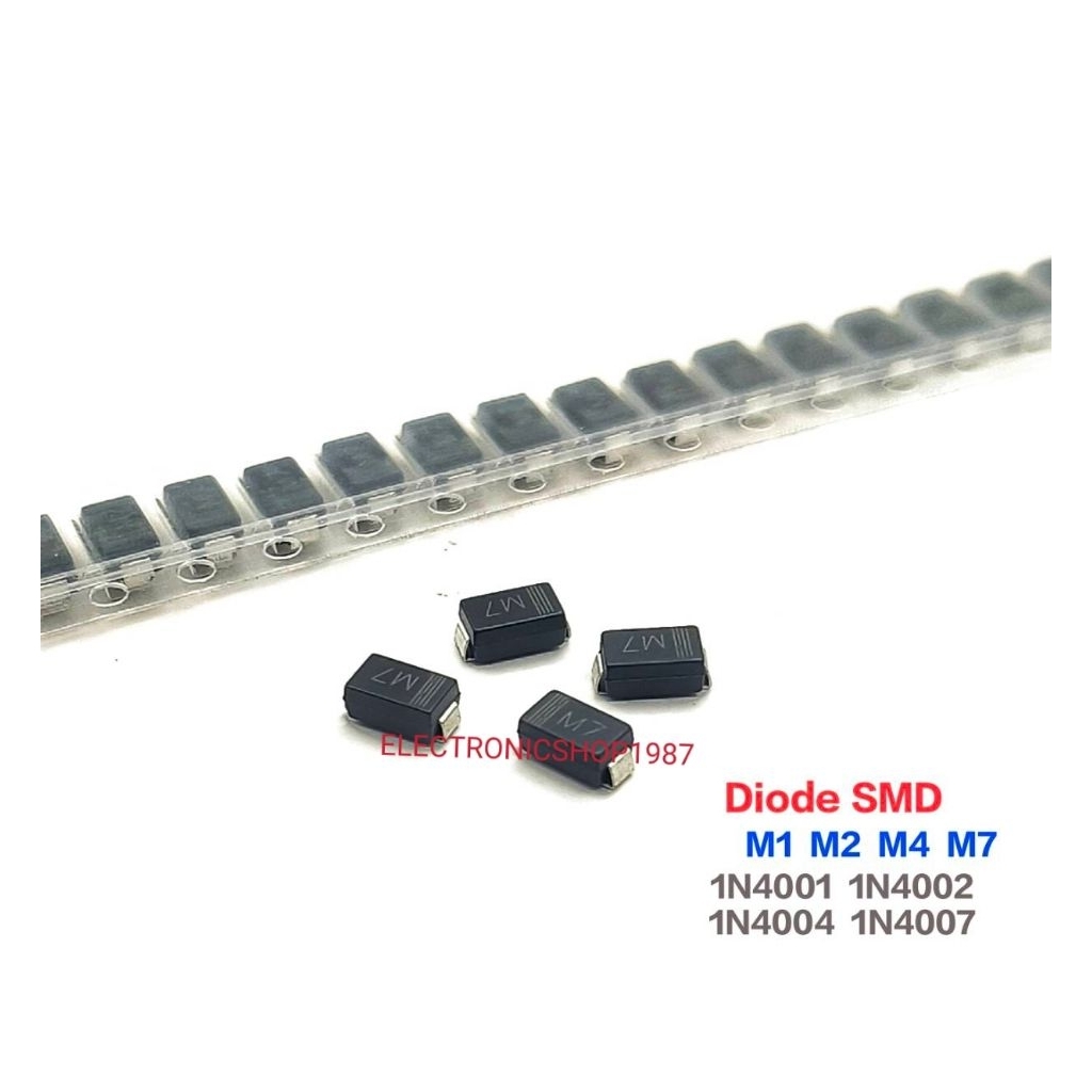 ราคา 10ตัว 👉👉 1N4001(M1) 1N4002(M2) 1N4004(M4) 1N4007(M7) Diode SMD วงจรเรียงกระแสไดโอด 1A  M1 M2 M4