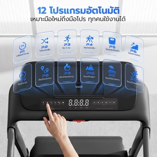 RUNWISE ลู่วิ่งไฟฟ้า R7PRO ลู่วิ่ง เครื่องวิ่งไฟฟ้า 5.0 แรงม้า ลู่วิ่งพับได้ ปรับความชันได้ ปรับระดับความเร็ว 16 ระดับ