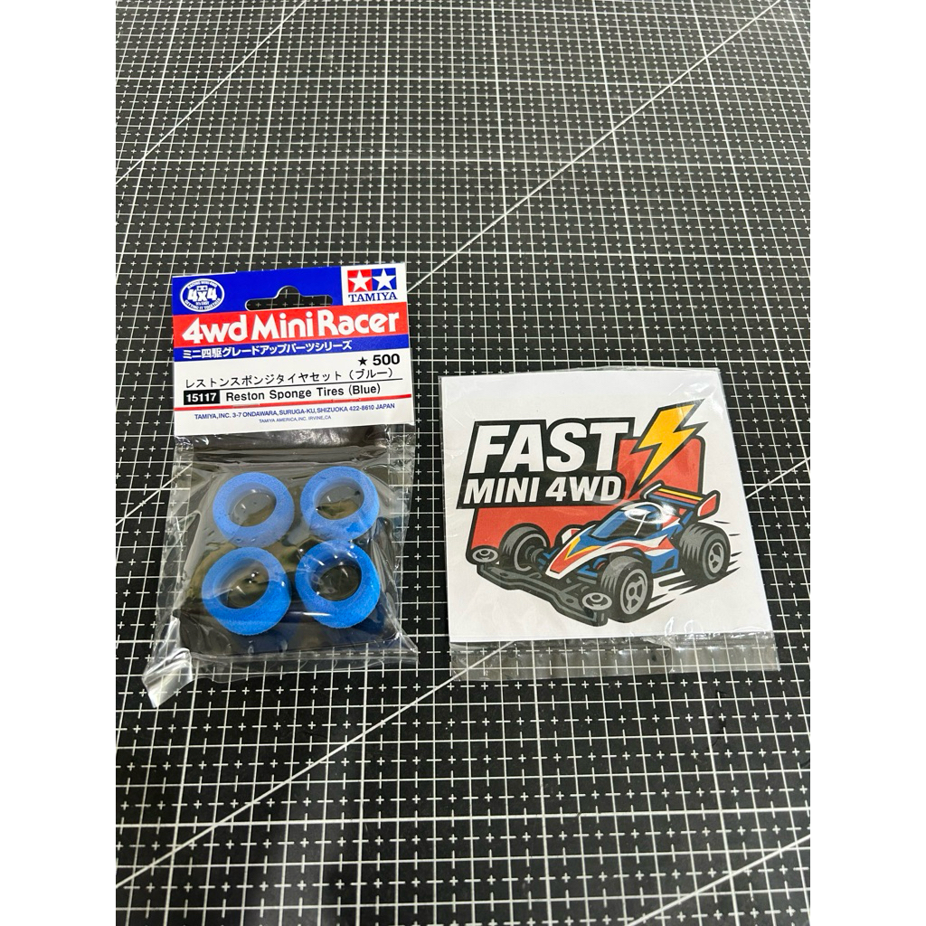 TAMIYA 15117 Jr Reston Sponge Tires(Blue) ยางโฟม