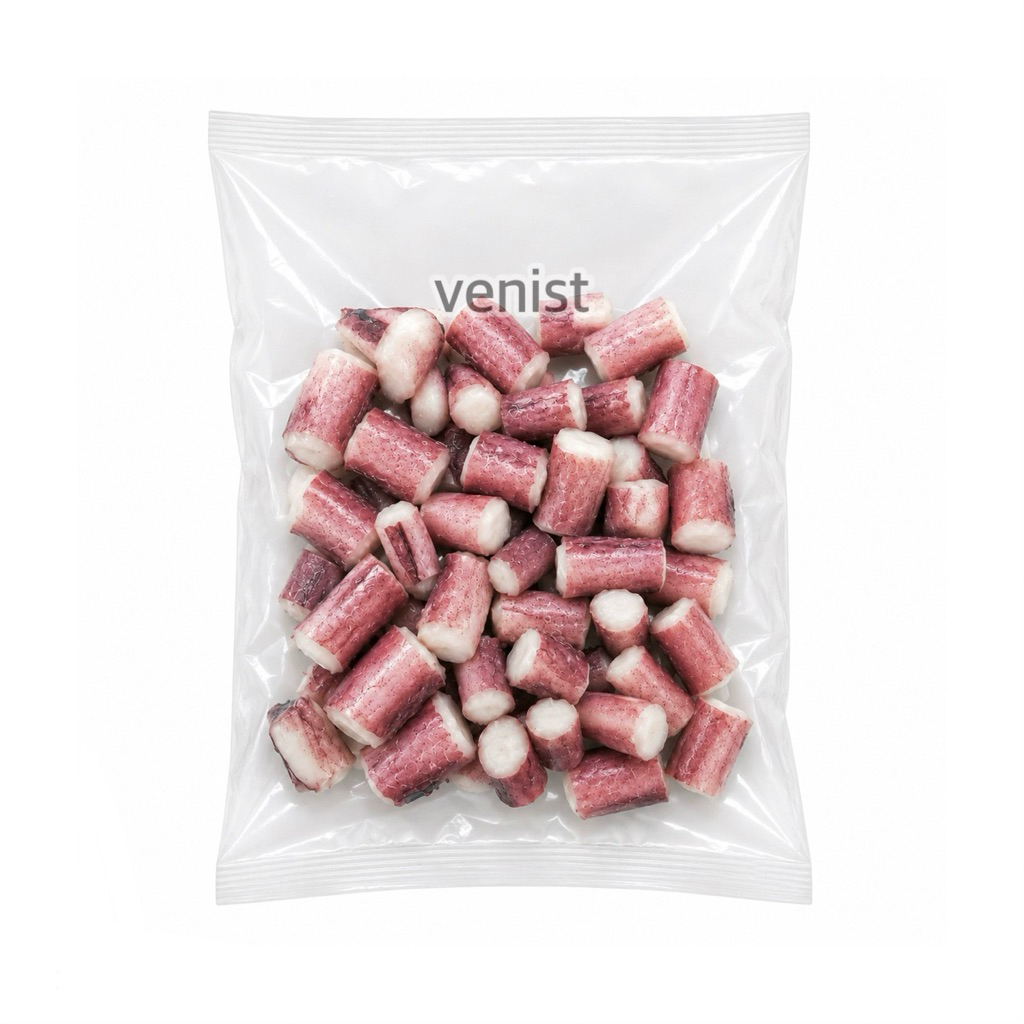 หนวดหมึกหั่น 1 kg. ละลายเหลือ 500-600 g. อาหารทะเลแช่แข็ง สำหรับปิ้งย่าง ชาบู หมูกระทะ