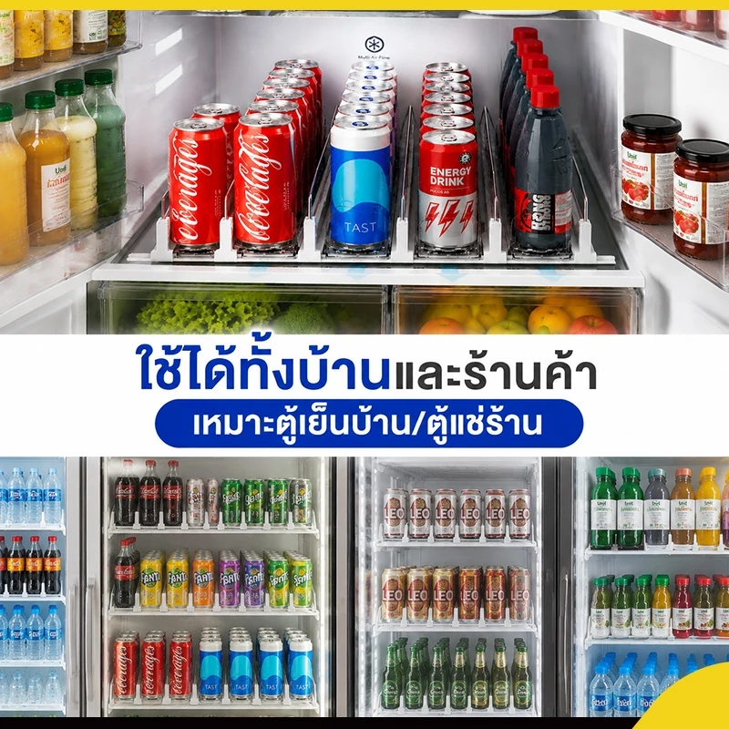 CUTIECLUB ที่วางขวดเบียร์ โซดา แบบปรับความกว้างได้ สำหรับตู้เย็น thumbnail 6