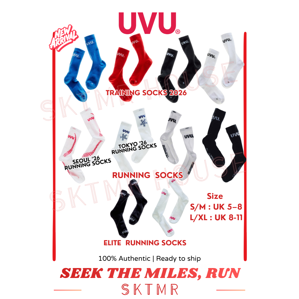 [พร้อมส่ง]  UVU RUNNING SOCK, TRAINING SOCK, ELITE RUNNING SOCKS| ถุงเท้าวิ่ง / เทรนนิ่ง |