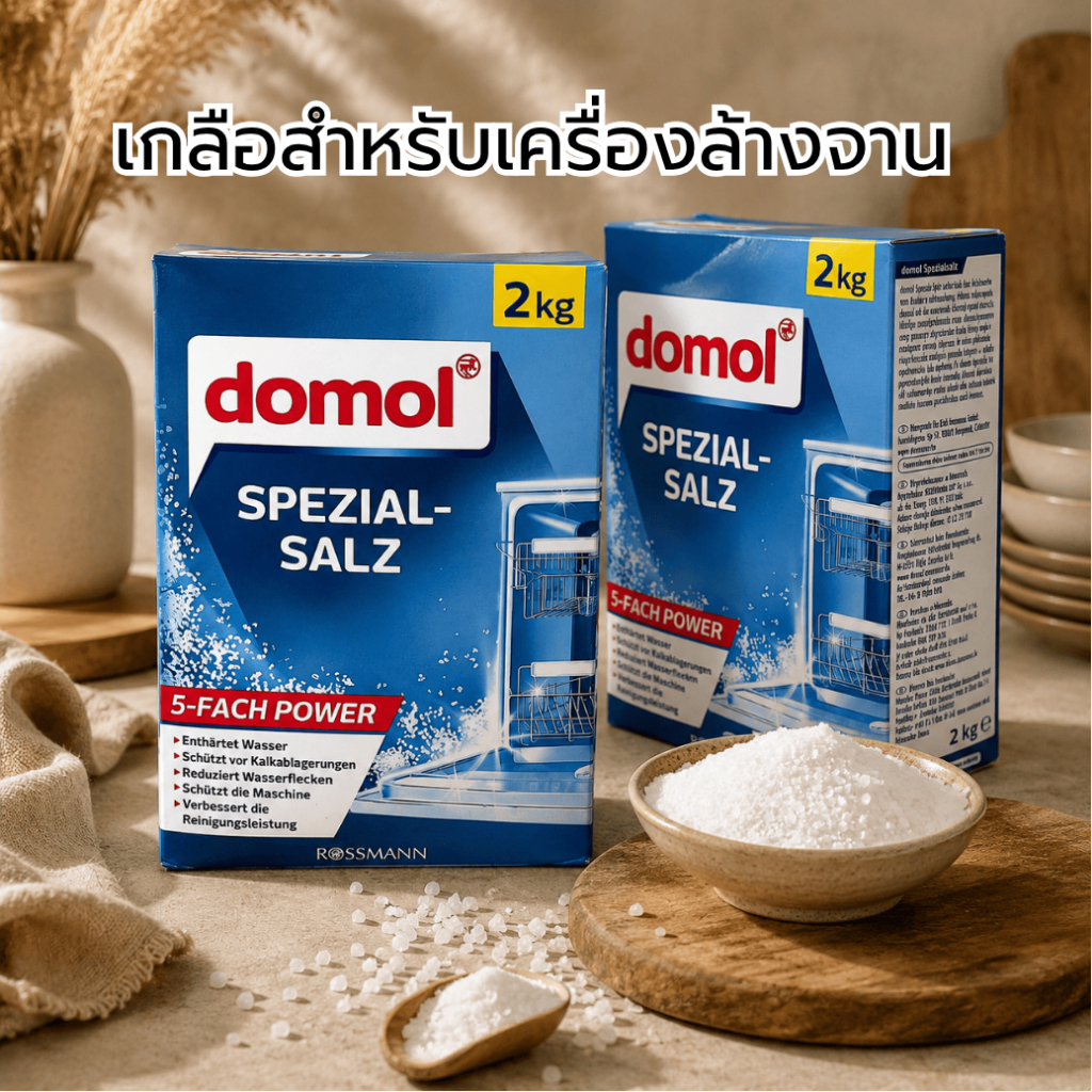 เกลือสำหรับเครื่องล้างจาน Domol Dishwasher Salt 2KG เกลือล้างจาน