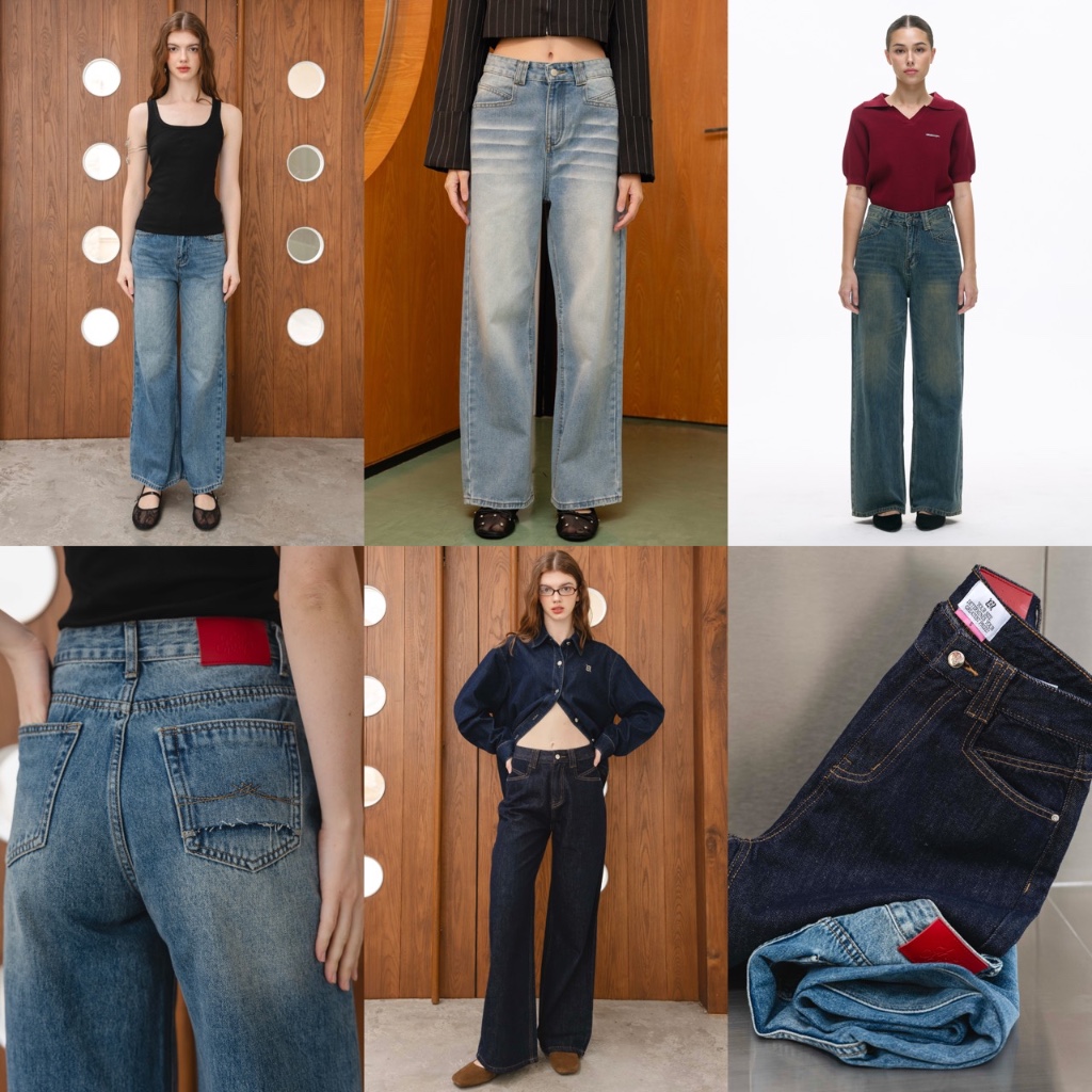 CHUUCHOP - (XS-4XL) Moonlight Jeans กางเกงยีนส์ขายาว ทรงกระบ