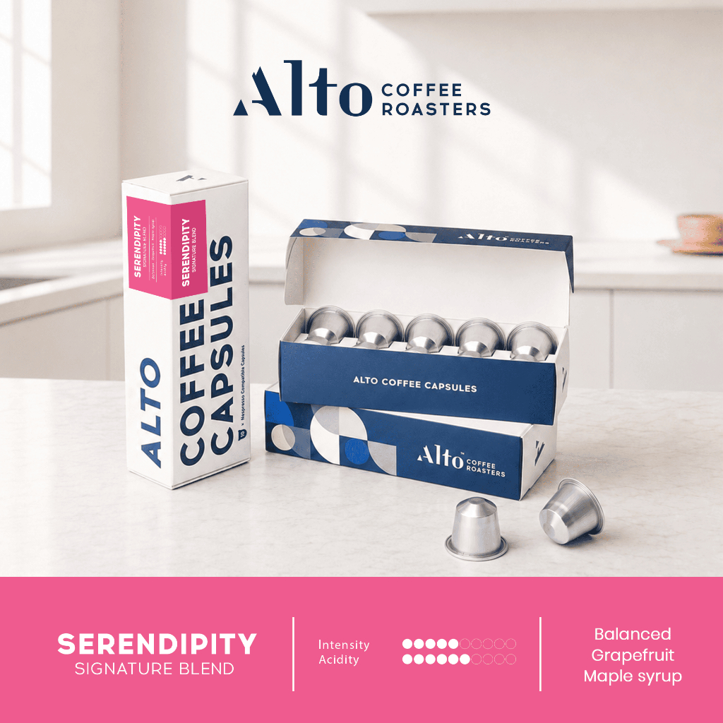 (New Lot) Alto Coffee กาแฟแคปซูล Serendipity Signature Blend สำหรับเครื่อง Nespresso (10 แคปซูล)