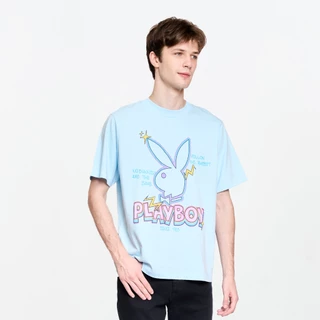 PLAYBOY 06PB เสื้อยืด เสื้อผ้าผู้ชาย/เสื้อ/เสื้อยืดสีน้ำเงิน รุ่น P1MT265TB068BL