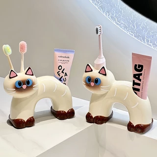 ชั้นวางแปรงสีฟัน รูปลักษณ์การ์ตูนน่ารัก สำหรับครอบครัว ตกแต่งห้องน้ำ