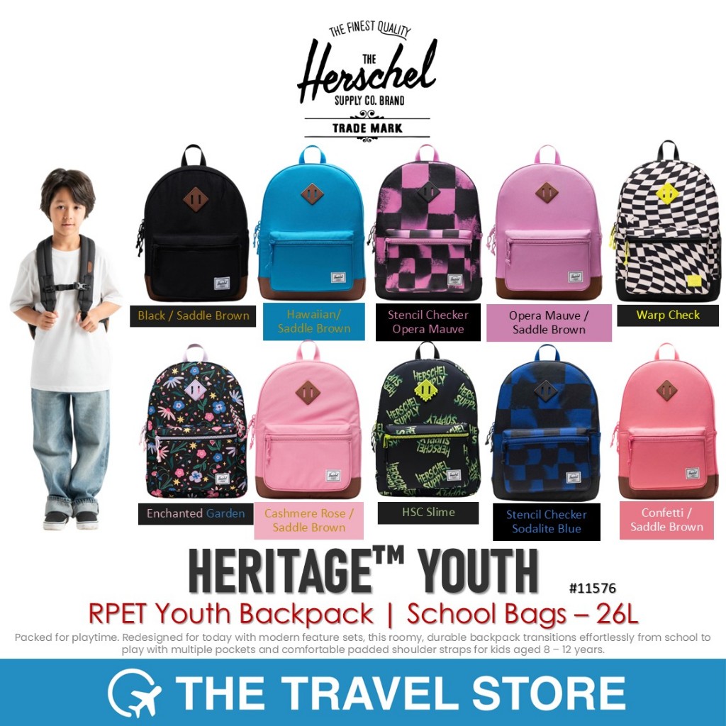 Herschel Supply HERITAGE™ YOUTH  RPET Backpack - 26L  กระเป๋าเป้ สะพายหลัง สำหรับเด็ก