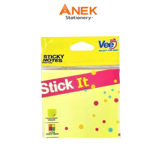 Vee (วี) กระดาษโน้ต สีนีออน Sticky Note 100 แผ่น รุ่น VB-SN3100 ( 1 แพ็ค )