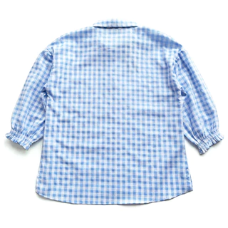 * One Price * Blue Corner เสื้อเบลาซ์ลายสก็อต สม็อคแขน สีฟ้า / Long Puff Sleeves Shirt (Blue)