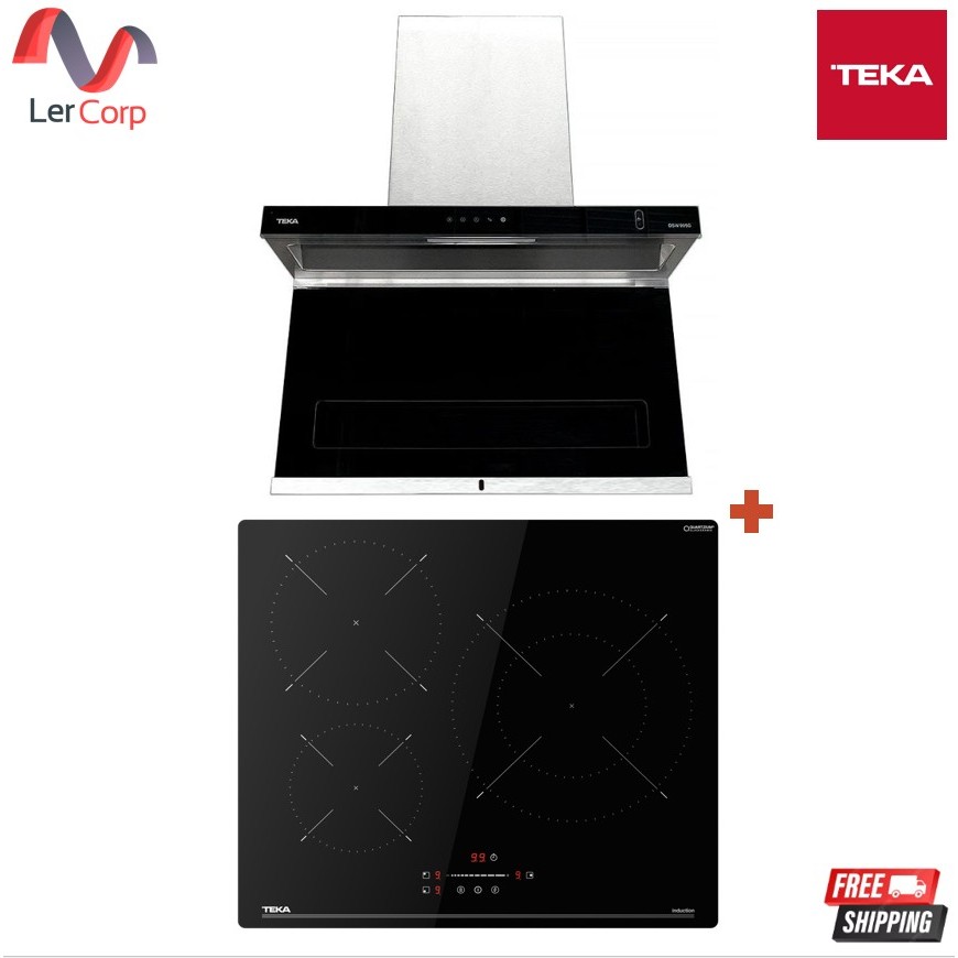 (Teka) เครื่องดูดควัน รุ่น DSW 995 G + เตาแม่เหล็กไฟฟ้า (Induction) 3 หัวเตา รุ่น IBC 63110 SSM BK