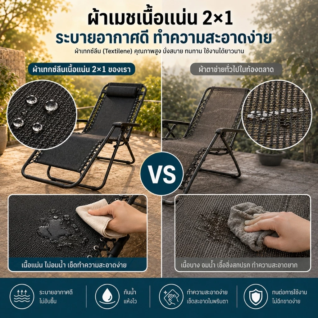 EF เก้าอี้พับแคมป์ปิ้ง ปรับเอนนอนได้ เตียงสนามพกพา thumbnail 5