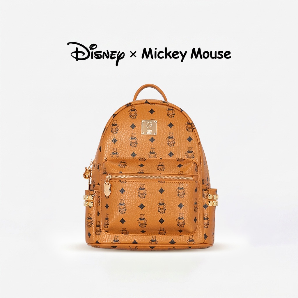 ของแท้ กระเป๋าเป้ Disney Winnie the Pooh Backpack Vintage monogram สีน้ำตาล อะไหล่ทอง