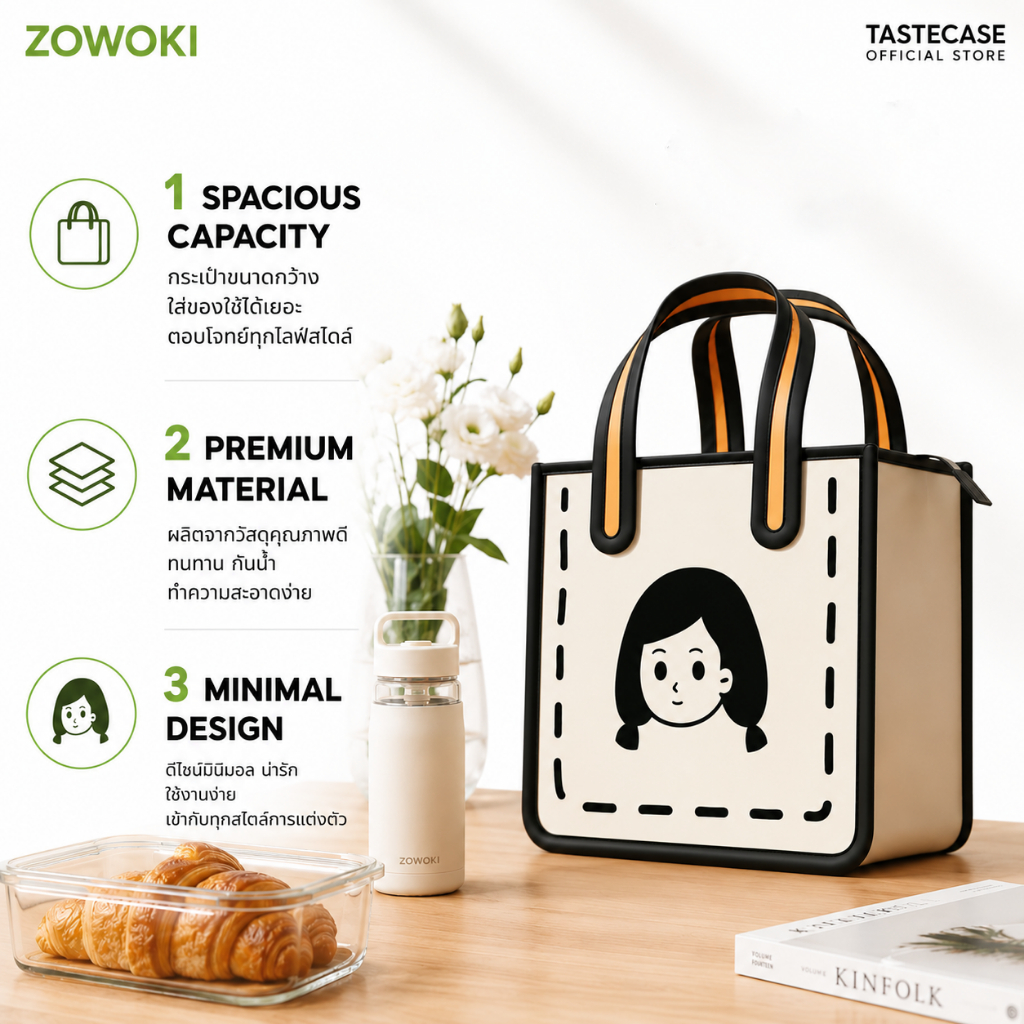 Zowoki MH-01 กระเป๋าถือ กระเป๋าใส่กระบอกเก็บอุณหภูมิหรือแก้วเก็บความเย็น Zowoki