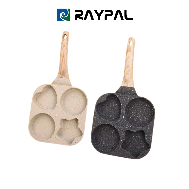 รุ่นใหม่ สไตล์ญี่ปุ่น กะทะทอดไข่ดาว 4 หลุม Omelet PAN กระทะหินอ่อน กระทะหลุม Non-Stick สามารถใช้กับเตาแม่เหล็กไฟฟ้า