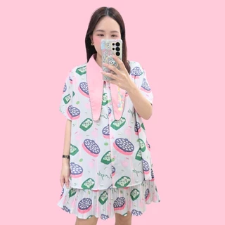 Longdopaws : Mamy shake set ชุดเซ็ทเสื้อ+กระโปรง