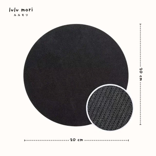 lulu mori | แผ่นรองเมาส์ลายดอกไม้ Minimal สีครีม-ดำ ฐานกันลื่น ขนาด 20x20 ซม.