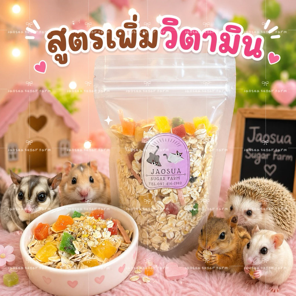 🍎🍊🍐อาหารชูการ์สูตรเพิ่มวิตามินและแคลเซียม ขนาด 120 กรัม