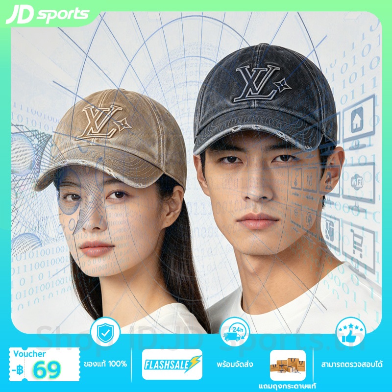 ของแท้ 100%🧢ดีไซน์คลาสสิกDenim Washed Cap หมวกเบสบอล หมวกแก๊ปLวี Vยูนิเซ็กส์ สำหรับทุกเพศ มีใบเสร็จครบ รุ่นเดียวกับดารา