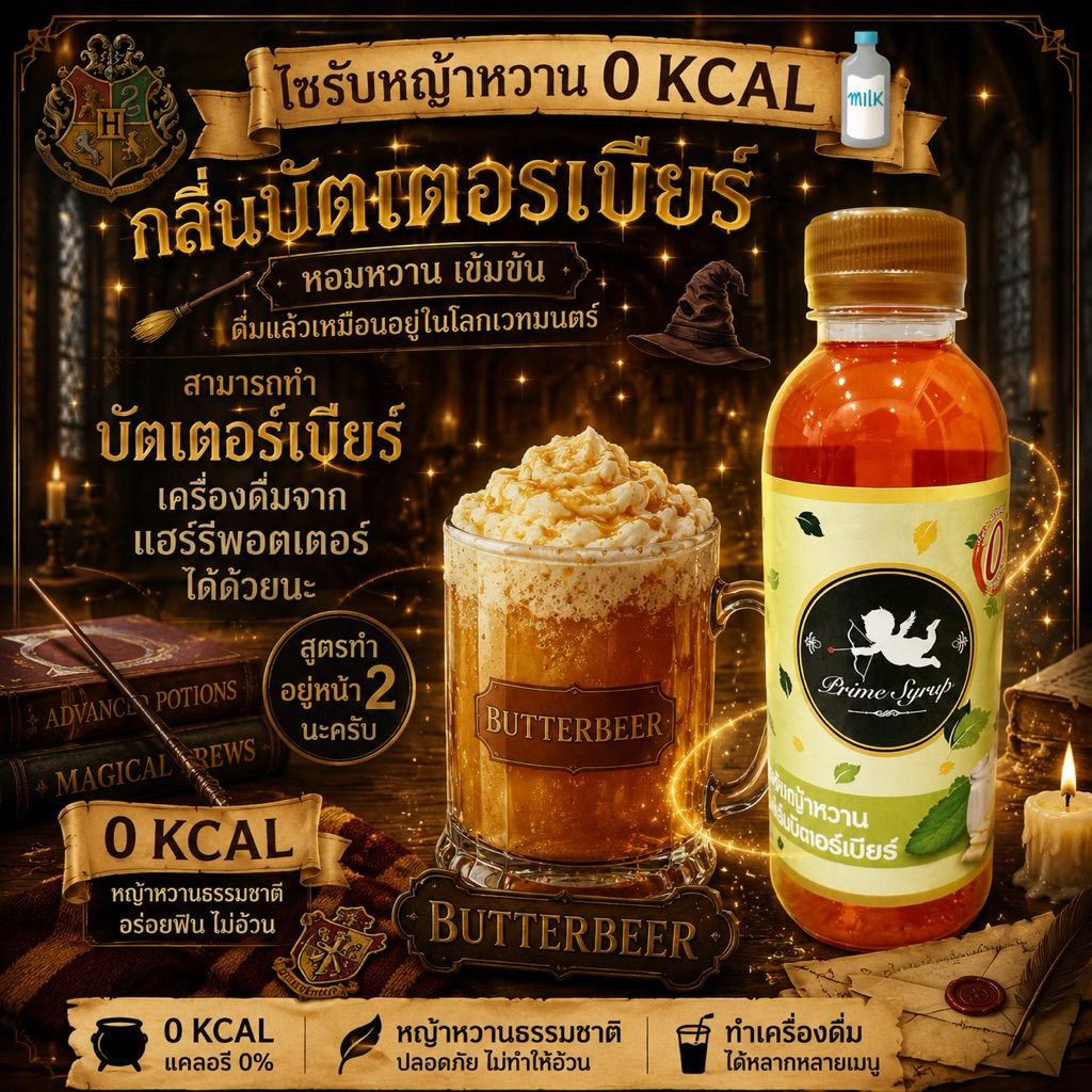 [Keto] น้ำเชื่อมหญ้าหวาน ไซรัปหญ้าหวาน กลิ่น บัตเตอร์เบียร์ น้ำหญ้าหวาน สูตรคีโต 270 มล.