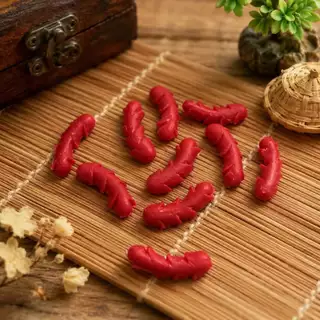 J384A ไส้กรอกจิ๋วจำลองวัสดุพีวีซีของเล่นแพ็คละ 10 ชิ้น