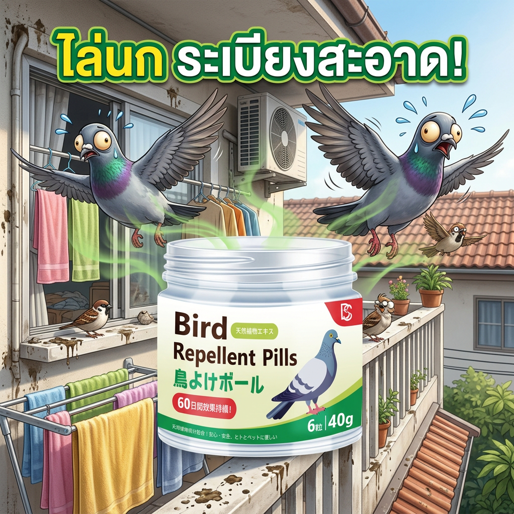 🦜จัดส่งรวดเร็ว🦜 ไล่นก ก้อนไล่นกพิราบ ก้อนไล่นก ขับนกปลอดภัย ไม่มาวุ่นวาย ก้อนไล่นกพิราป