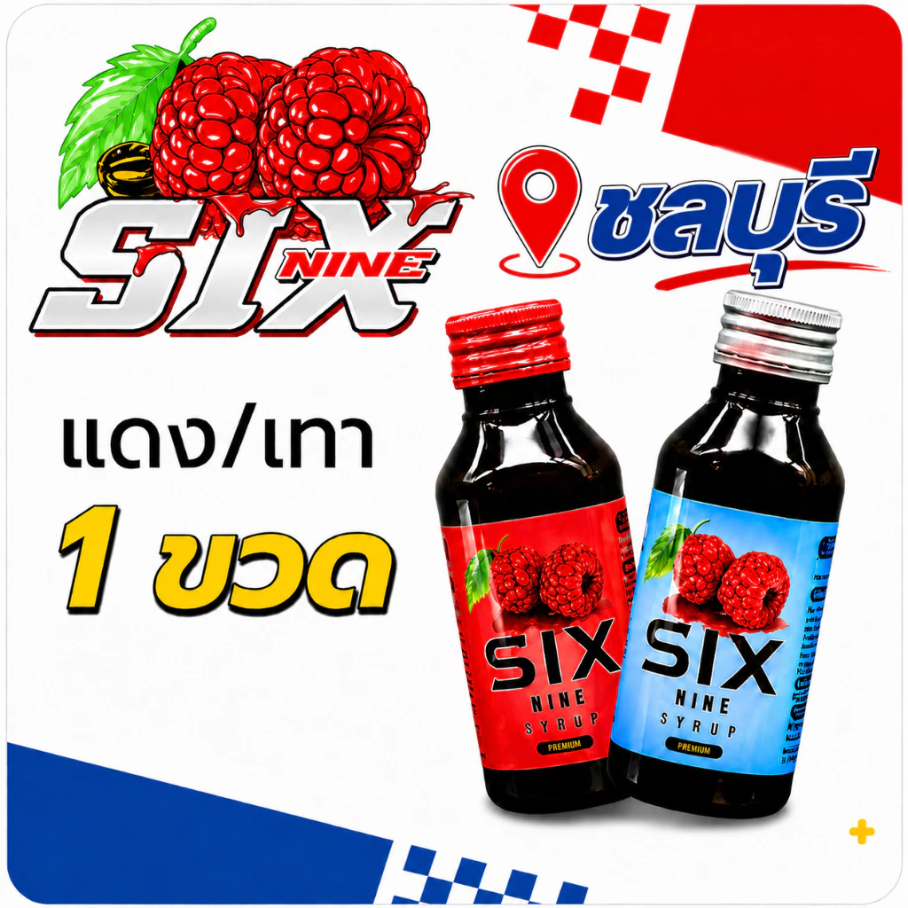 1 ขวด six nine ไซรัป SIX-NINE น้ำหวานเข้มข้น กลิ่นหอมหวานแท้ มี2สูตร ฝาเทาและฝาแดง