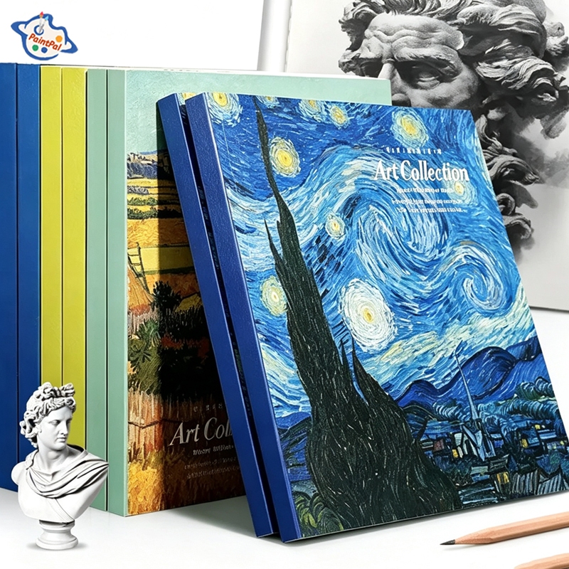 สมุดวาดรูป สมุดสเก็ตช์ 20k สมุด160หน้า SketchBook สมุดวาดรูปศิลปะ สมุดสเกตช์ปกภาพสีน้ำมันแวนโก๊ะ สมุดสเกตช์ อุปกรณ์ศิลปะ