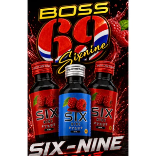 [3 ขวด]ไซรัป Six Nine(ซิก-ไนน์) ของแท้น้ำเชื่อมเข้มข้นกลิ่นราสเบอรี่ เกรดพรีเมี่ยม มี2สูตร ฝาเทาหมวาน ฝาแดงหอม
