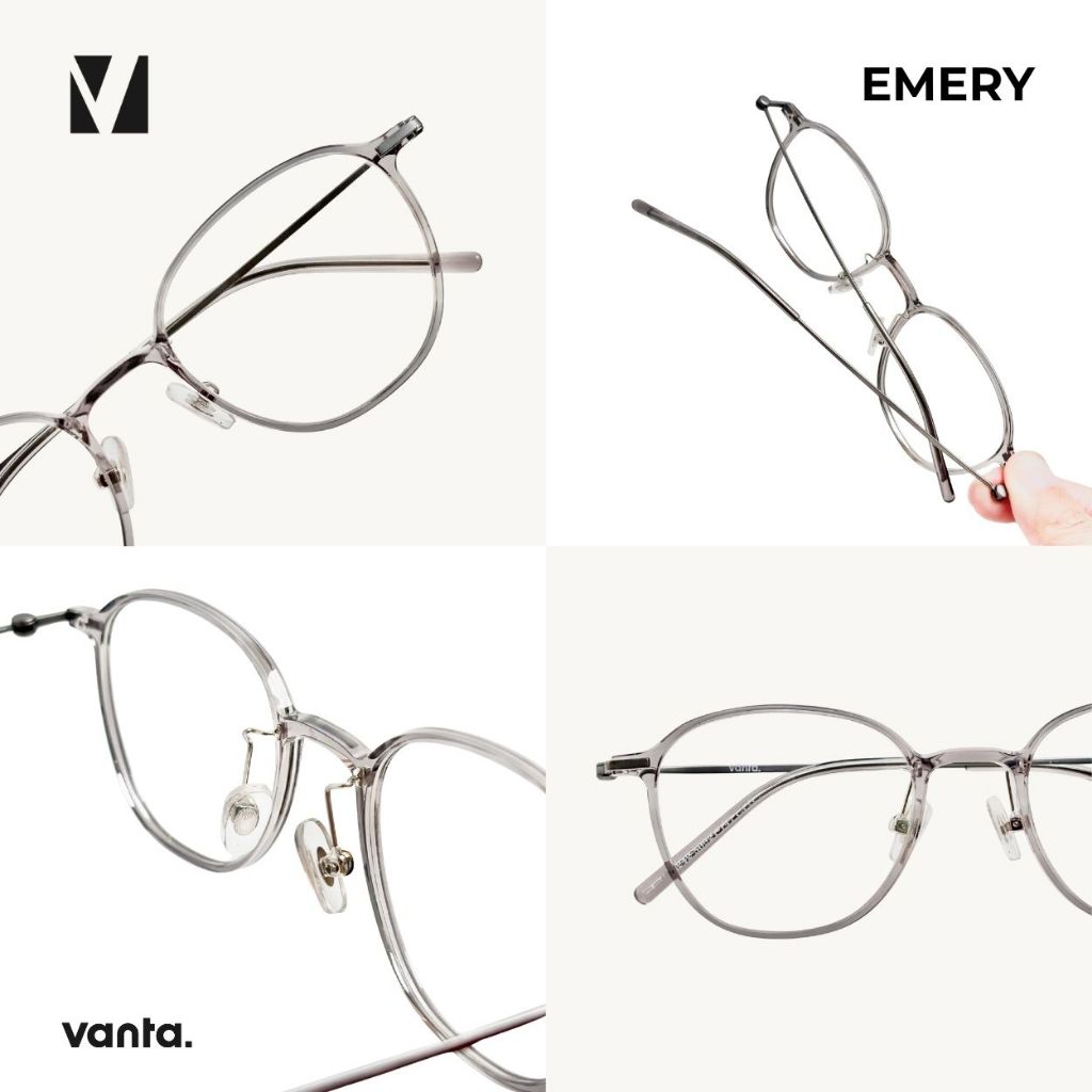 vanta. نظارة EMERY بفلتر أزرق إطار معدني بانتو — صورة 2