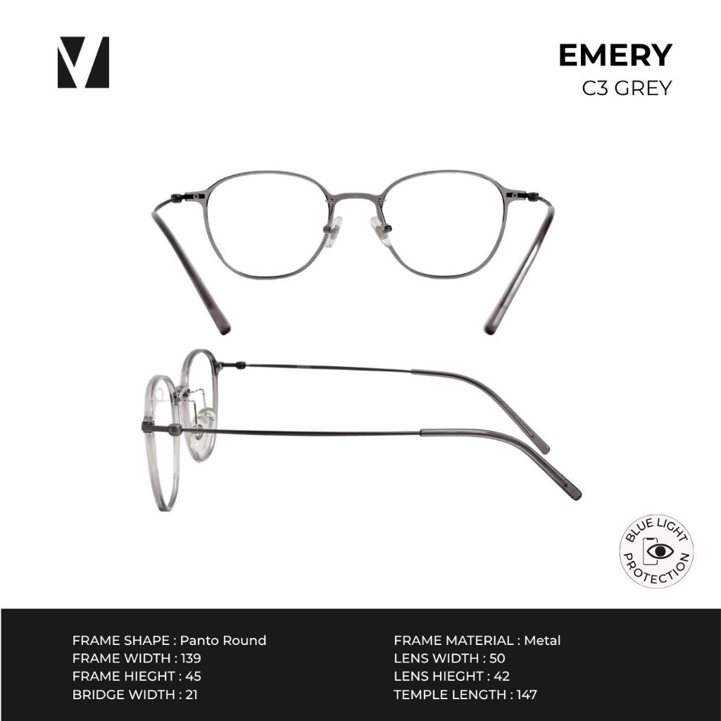 vanta. نظارة EMERY بفلتر أزرق إطار معدني بانتو — صورة 4