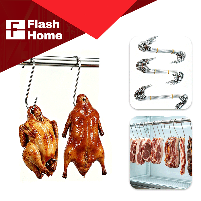 20ชิ้น ตะขอเกี่ยวเนื้อ ตะขอเกี่ยวหมู วัสดุสแตนเลส ใช้สำหรับแขวนหมู เป็ด ไก่ ปลา ฯลฯ