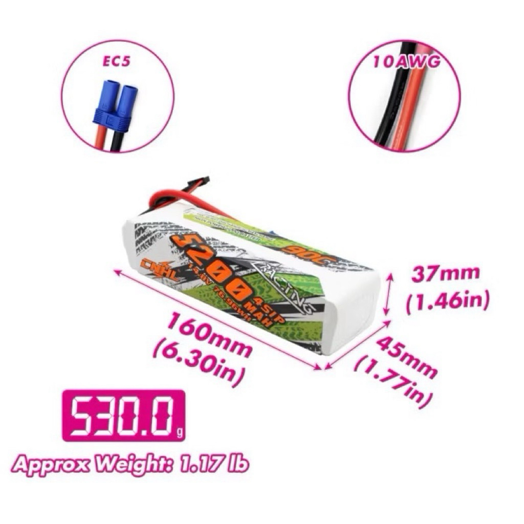 CNHL Lipo 4S 14.8V 5200mAh 90C/180C (ปลั๊ก EC5)
