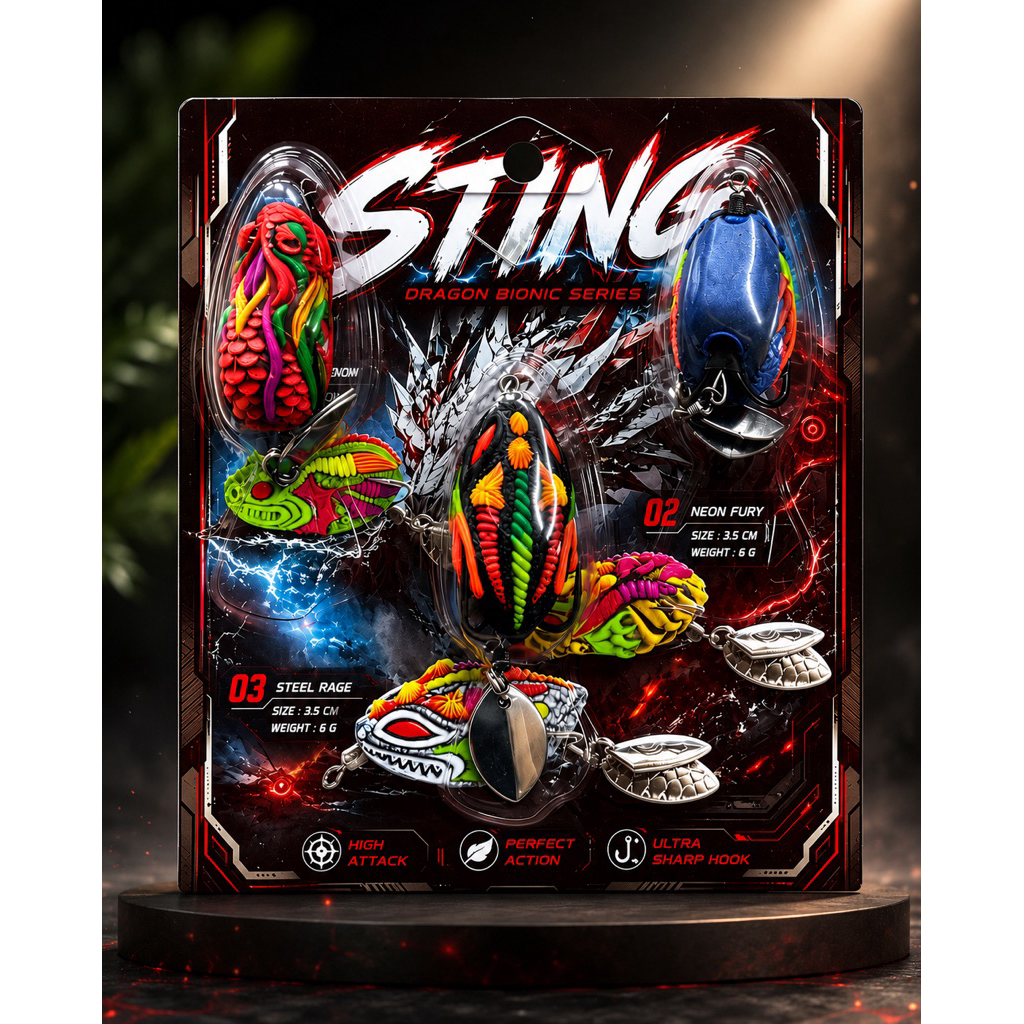 กบยาง STING แพ็ค 3 ตัว ราคาสุดคุ้ม (คละสี)