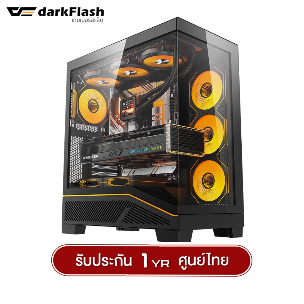 เคสคอมพิวเตอร์ DarkFlash K430 Luxury ATX Tempered Glass Gaming Case รับประกัน 1 ปี