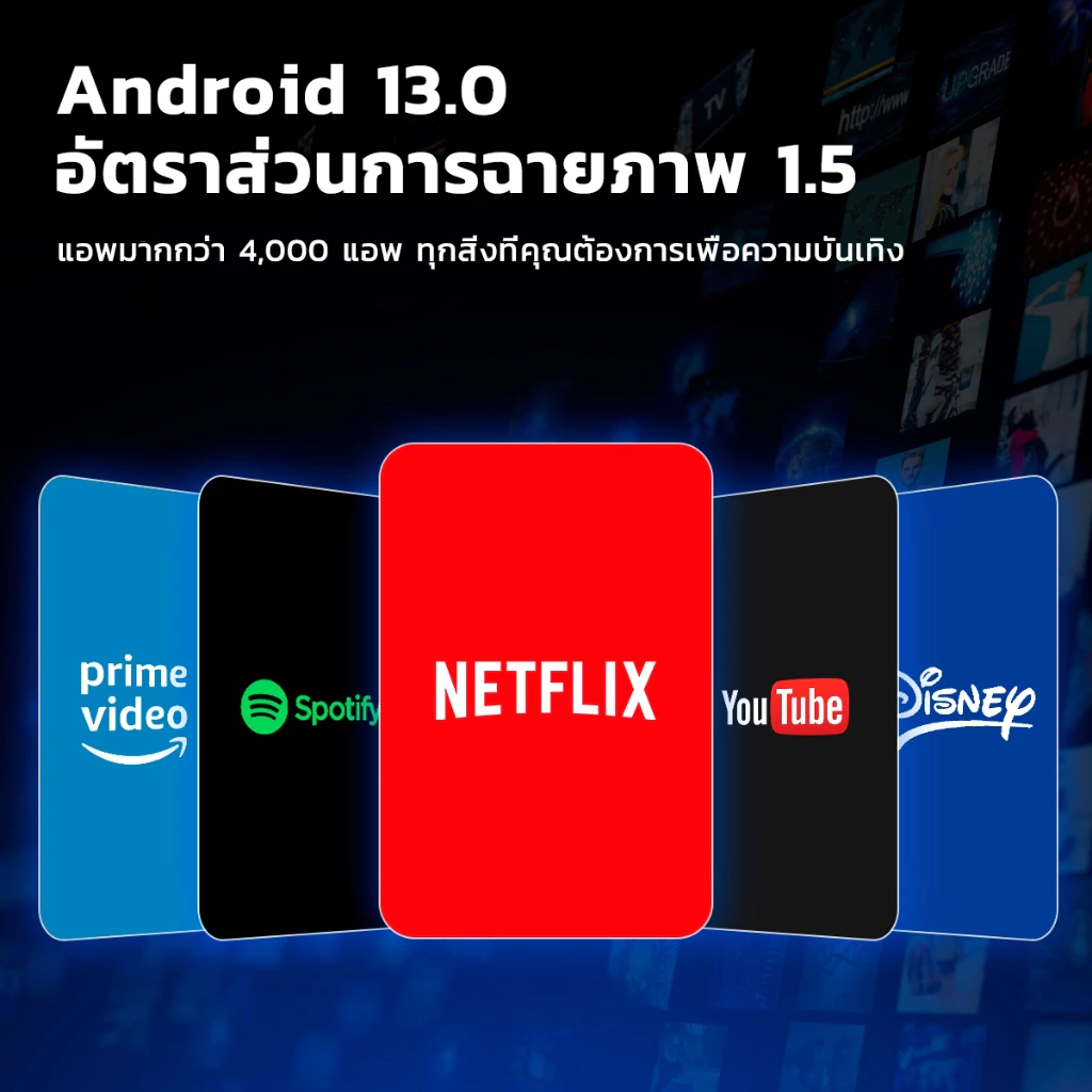 1080P HD Projector โปรเจคเตอร์ โฮมพกพาขนาดเล็ก มี  YouTube ในตั โปรเจคเตอร์ 4K ต้องมีสำหรับคาราโอเกะ  Android 14.0 thumbnail 5