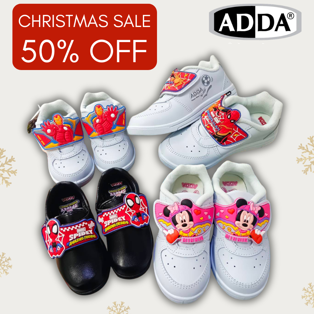 ลดราคาพิเศษ ADDA รองเท้านักเรียนชายรองเท้าอนุบาล มีทั้งวอร์มขาว และหนังดำ ไซส์25-35