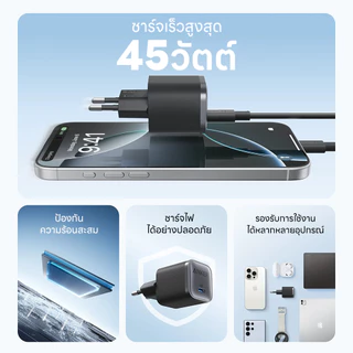 Anker Nano หัวชาร์จเร็ว USB-C 45วัตต์ รองรับ PD,PPS เทคโนโลยี GaN ตัวเล็กประสิทธิภาพสูง รับประกัน 18 เดือน