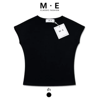 เสื้อยืดแขนล้ำป้ายME สีพื้น