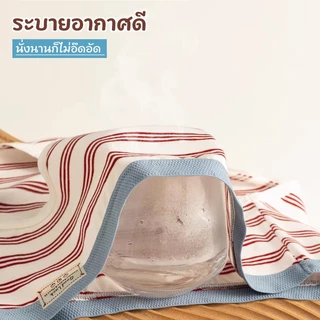 กางเกงในผ้าฝ้ายผู้หญิง ลายทางเรโทร เกรด10A ยับยั้งแบคทีเรีย ขอบเอวสีตัดขอบ ใส่สบายไม่รัด ไม่รัดขาหนีบ