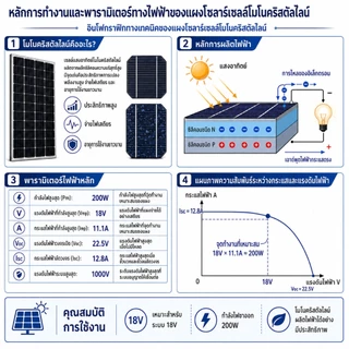 โมโนแผงเซลล์แสงอาทิตย์ 128 10W-200W Monocrystalline แผงโซล่าเซลล์ solar panel แผง solar cell