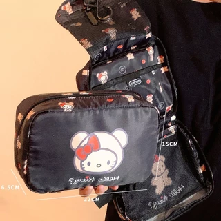 กระเป๋าเดินทางแบบแขวน Hello Kitty กระเป๋าใส่เครื่องสำอาง พับได้ กันน้ำ จุของเยอะ กระเป๋าจัดระเบียบ อุปกรณ์อาบน้ำ พกพา สำ